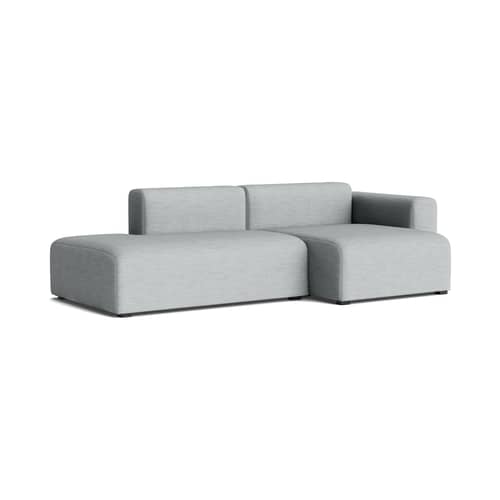 Canapé d\'angle Mags Low Armrest n°3 / 2,5 places - L 246.5 cm / Accoudoir droite - Version UK - Hay - Accoudoir droit / Gris (Tissu Remix 3) - Bois, Mousse polyuréthane HR, Ressorts, Tissu