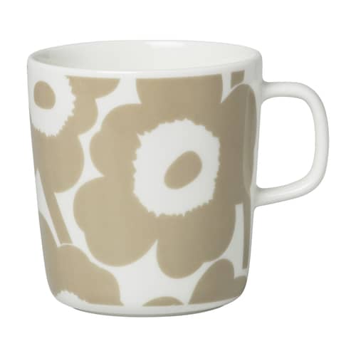 Mug Unikko céramique beige / 40 cl - Marimekko - Unikko / Beige - Grès