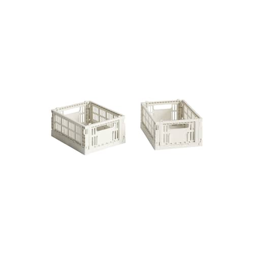 Lot de 2 paniers Colour Crate MINI plastique blanc / 17 x 13 cm - Recyclé - Hay - Blanc cassé - Polypropylène recyclé