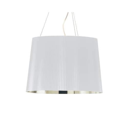 Pendelleuchte Gé Metallisé plastikmaterial weiß gold / Ø 37 cm - Recyceltes Material - Kartell - Außen weiß / innen gold - Polykarbonat