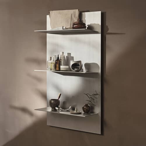 Scaffale Lager Triple metallo / L 55 x H 100 cm - Ferm Living - L 55 x H 100 cm - Alluminio spazzolato