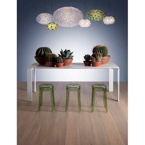 Sgabello Charles Ghost materiale plastico blu / H 46 cm - Policarbonato - Kartell - Blu polvere - policarbonato