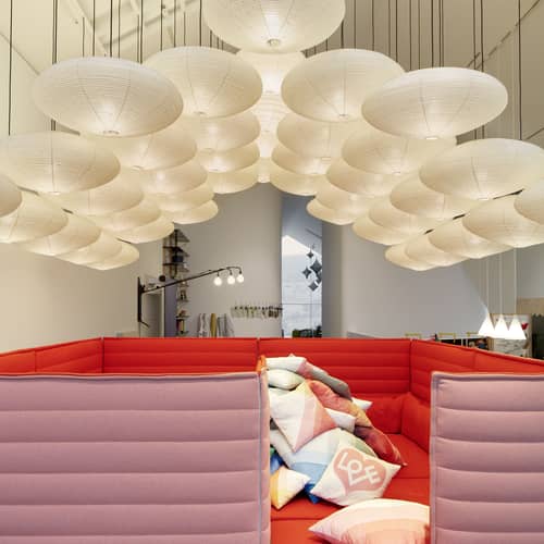 Sospensione Akari 21A carta beige /Isamu Noguchi, 1951 - Ø 65 x H 28 cm - Vitra - Ø 65 cm / Beige - Carta Washi
