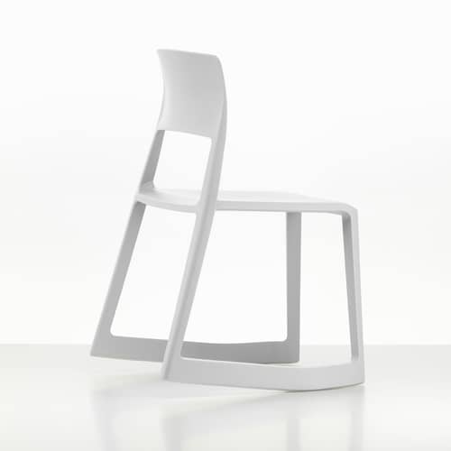 Tip Ton RE Stacking chair plastic material grey / Recycled - Tilting & ergonomic - Vitra - Grey Soft - Recycled polypropylene