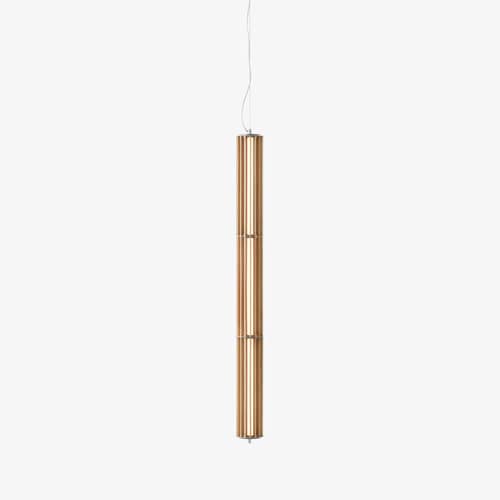 Suspension Numbra TY1 LED bois / L 122 cm - Position horizontale ou verticale - &tradition - Chêne naturel - Aluminium, Chêne