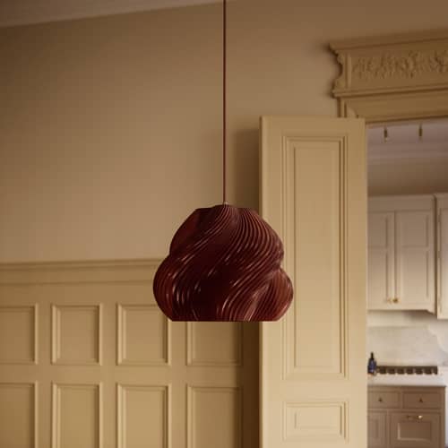 Suspension Soft Serve 03 rouge / Ø 37 x H 30 cm - CRÈME ATELIER - Cerise - PLA recyclé