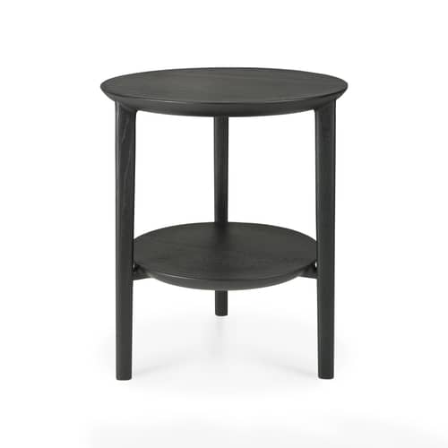 Table d\'appoint Bok bois noir / Ø 43 x H 50 cm - Ethnicraft - Chêne noir - Chêne massif teinté