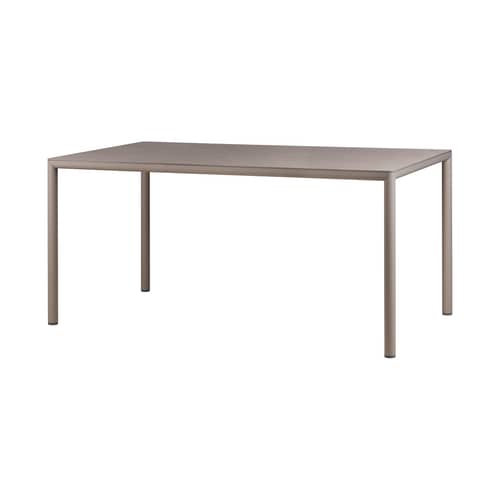 Table rectangulaire Piave beige / 160 x 90 cm - Stratifié texturé - NARDI - Taupe - Aluminium, Stratifié HPL