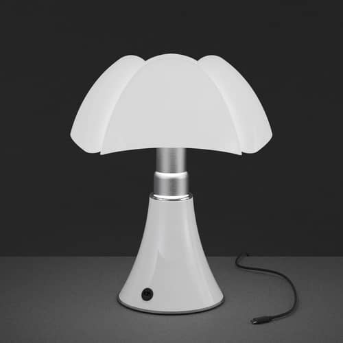 Minipipistrello LED Wireless rechargeable lamp plastic material white / H 35 cm - Rechargeable by USB - Martinelli Luce - White - Galvanized steel, Lacquered aluminium, Opal methacrylate