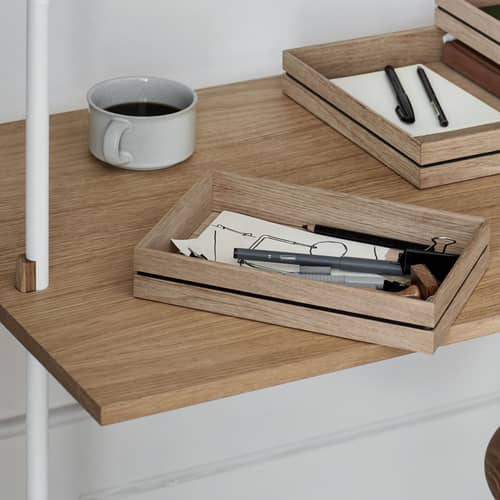 Zubehör  holz natur / Tablett-Schreibtisch für Shelving System - B 85 x T 52 cm - MOEBE - Eiche natur - MDF Eichenfurnier