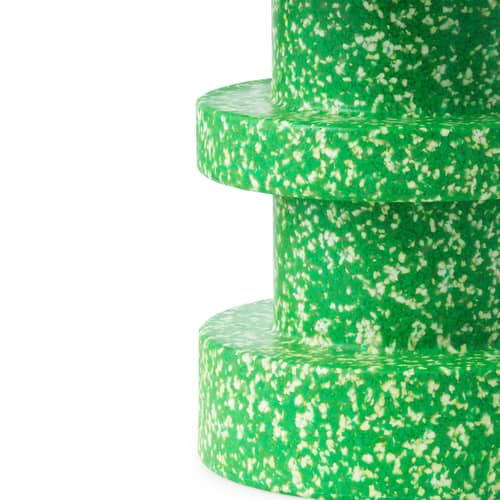 Beistelltisch Bit Stack plastikmaterial grün / Beistelltisch - 100% Recycling-Kunststoff / Ø 36 cm - Normann Copenhagen - Grün - Recyceltes Polyethylen