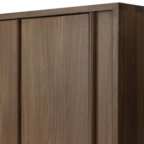 Buffet Pillar bois marron / L 220 x H 70 cm - Ethnicraft - L 220 cm / Teck brun - Teck massif teinté