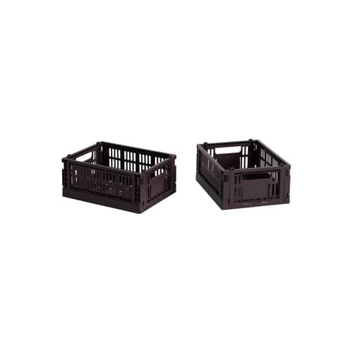 Cestino Colour Crate MINI materiale plastico rosso / Set di 2 cestini - Hay - Bordeaux - Polipropilene riciclato