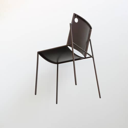 Chaise empilable Aurora métal marron - Zeus - Brun métallisé - Acier