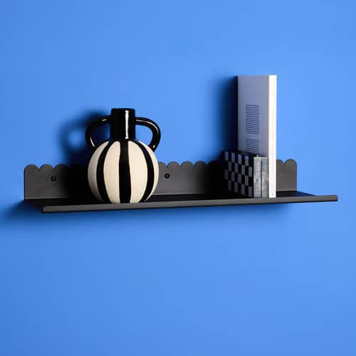 Etagère murale Vibes Large métal noir / L 50 cm - NOBODINOZ - Noir - Acier laqué