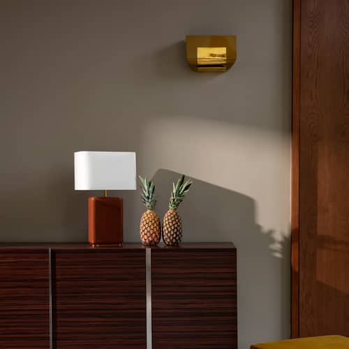 Applique Chicago legno giallo - RED Edition - Senape / Ottone - Legno laccato, Ottone