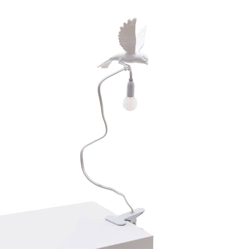 Lampe à pince Sparrow / Landing plastique blanc - Seletti - Landing / Blanc - Acier, Résine
