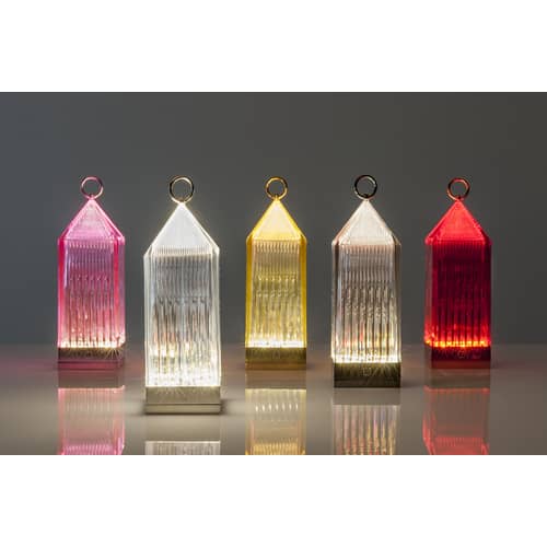 Lampe extérieur sans fil rechargeable Lantern LED plastique transparent / Fabio Novembre, 2017 - Kartell - Cristal - Matière plastique