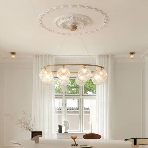 Bad-Wandlampe Liila 1 Small glas gold / Deckenleuchte - Ø 12 cm / Facettiertes Glas - NUURA - Gold / Transparent - Aluminium, mundgeblasenes Glas