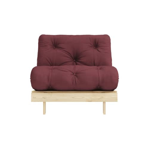 Fauteuil convertible Roots / Dormeuse & lit d\'appoint - 3 positions / Structure pin clair - KARUP DESIGN - Bordeaux 710 / Pin clair - Fibres recyclées mélangées, Mousse, Pin massif certifié FSC, Tissu