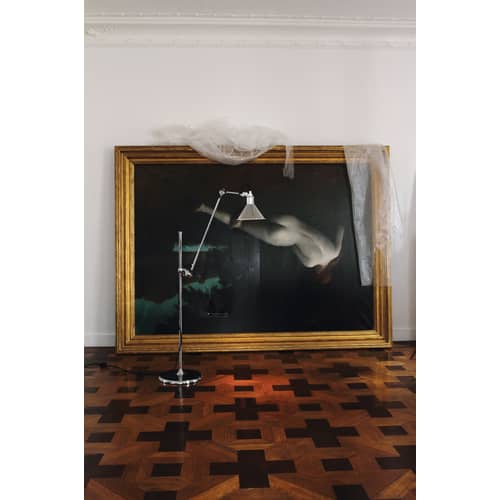 Lampada a stelo N°215 nero metallo / H 120-181 cm - Lampada Gras - DCW éditions - Cromato/nero - Acciaio