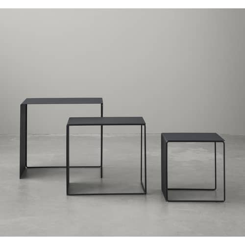 Satz-Tische Cluster metall schwarz / Set aus 3 Satz-Tischen - Ferm Living - Schwarz - Metall