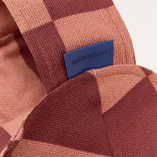 Sitzkissen für Kinder Vibes Round textil rot / Ø 70 cm - NOBODINOZ - Terracotta / Fliesen - Expandiertes Polystyrol, Organische Baumwolle