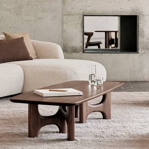 Table basse Flow bois marron / 150 x 60 cm - Ethnicraft - Teck marron - Teck massif verni