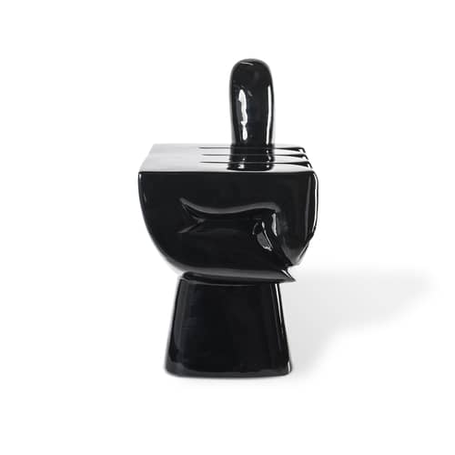 Table d\'appoint Fist plastique noir / Pouf - 38 x 54 cm - POLSPOTTEN - Noir - Polyester laqué