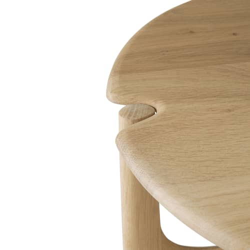 Table d\'appoint PI bois naturel / Ø 47 x H 50 cm - Ethnicraft - Chêne naturel - Chêne massif