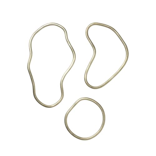 Pond Tablemat gold metal / Set of 3 rings - Brass - Ferm Living - Brass - Solid brass