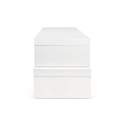 TV Möbel Philae holz weiß schwenkbar & ausziehbar / L von 125 bis 235 cm - POP UP HOME - Weiß - Hochdichte Faserplatte, Pressspan