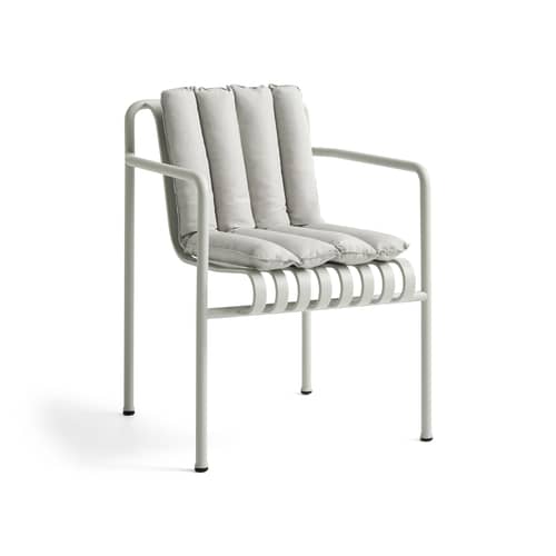 Accessoire  / Coussin intégral Soft Quilted - Pour fauteuil Palissade Dining Large - Hay - Gris clair - Mousse polyuréthane, Tissu oléfine