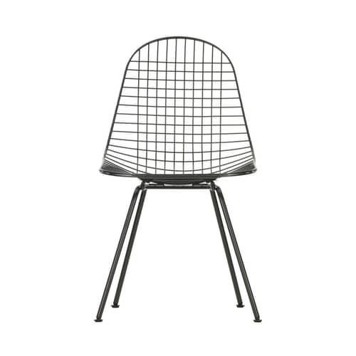 Chaise Wire Chair DKX métal noir / By Charles & Ray Eames, 1951 - Vitra - Noir - Acier laqué époxy