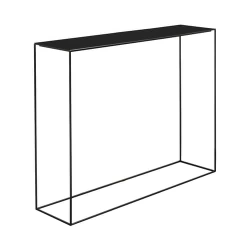 Console Slim Irony / L 124 cm - Zeus - Top nero ramato / Piede nero ramato - Acciaio verniciato