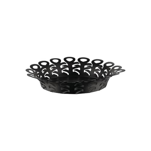 Corbeille Vimini métal noir Large / Ø 27 cm - Alessi - Noir - Acier