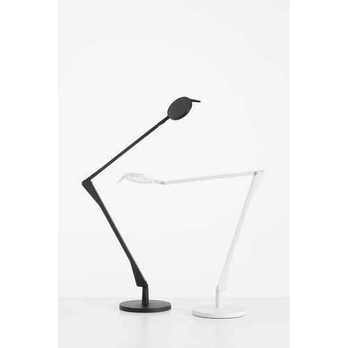 Lampe de table Aledin TEC LED / LDiffuseur plat / Version mate - Kartell - Noir mat - Aluminium anodisé, Polycarbonate