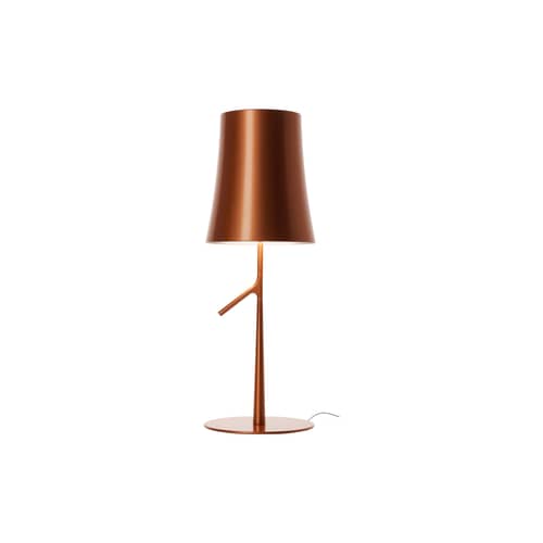 Lampe de table Birdie Grande LED plastique cuivre métal / H 70 cm - Ludovica & Roberto Palomba, 2011 - Foscarini - Cuivre - Acier, Polycarbonate métallisé