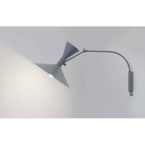 Wandleuchte mit Stromkabel MINI Lampe de Marseille metall weiß von Le Corbusier / L 85 cm - Neuauflage des Originals von 1954 - Nemo - Weiß - Aluminium, Stahl