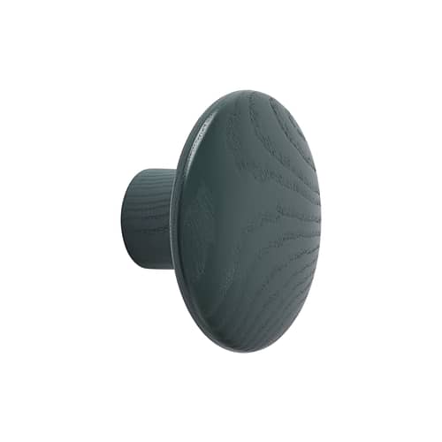 Patère The Dots Wood Small / Bois - Ø 9 cm - Muuto - Vert foncé - Frêne teinté