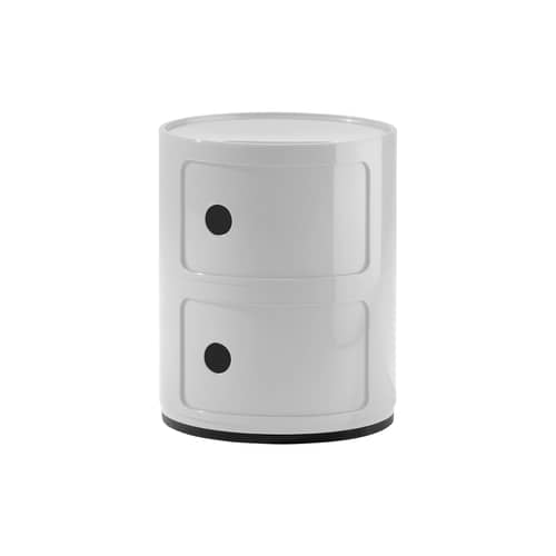 Rangement Componibili blanc / 2 tiroirs - H 40 cm - Anna Castelli Ferrieri, 1968 - Kartell - Blanc brillant - ABS