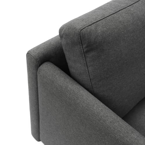 Sofa Rar textil grau / 3-Sitzer - L 204,5 cm - Normann Copenhagen - Stoff Dunkelgrau - Gewebe, Holz, PU-Schaum, Stahl