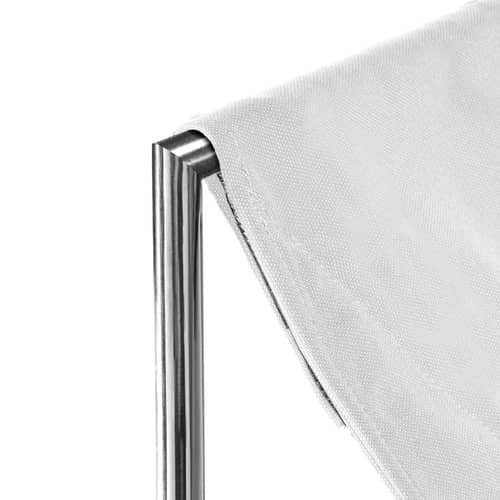 Rocking chair  tissu blanc OUTDOOR - valerie objects - Blanc / Structure acier poli - Acier inoxydable, Tissu outdoor
