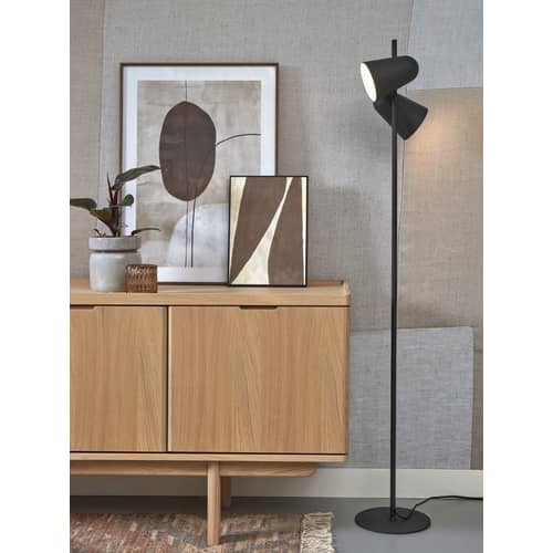 Salamanca Floor lamp metal black / 2 adjustable spotlights - Metal - It\'s about Romi - Black - Steel