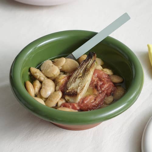 Salatschüssel Barro Small keramik grün / Ø 21 x H 7,5 cm - Hay - Grün & Terracotta - Sandstein