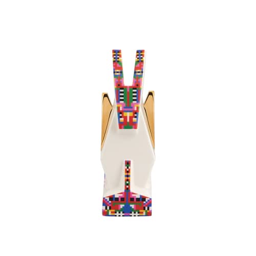 Santon Donkey céramique blanc / peint main - Alessi - Ane - Porcelaine