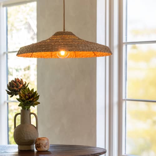 Sospensione Santorini Small fibre beige / Ø 60 cm - GOOD&MOJO - Ø 60 cm / Naturale - Erba marina