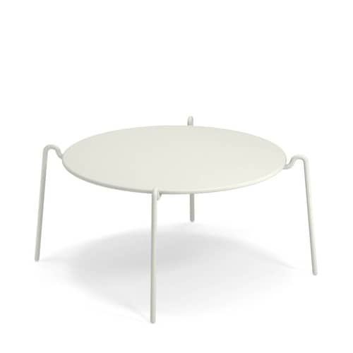 Table basse Rio R50 / Ø 104 cm - Emu - Blanc mat - Acier