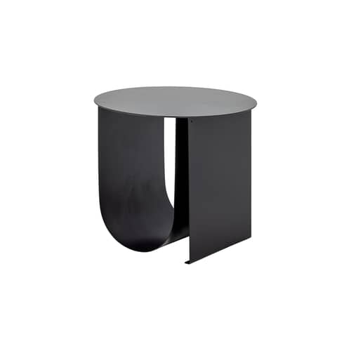 Table d\'appoint Cher métal noir / Ø 43 cm - Porte-revues intégré - Bloomingville - Noir - Fer laqué