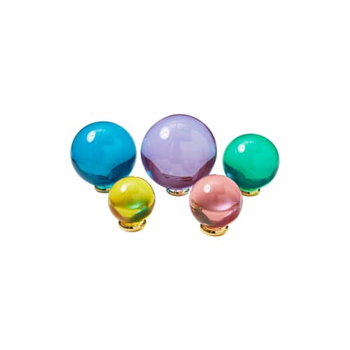 Fermacarte Acrylic orb materiale plastico multicolore / Set di 5 - Jonathan Adler - Multicolore e oro - Acrilico, Ottone